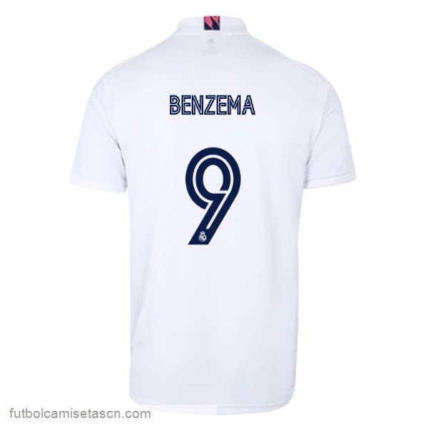 Camiseta Real Madrid 1ª NO.9 Benzema 2020/21 Blanco